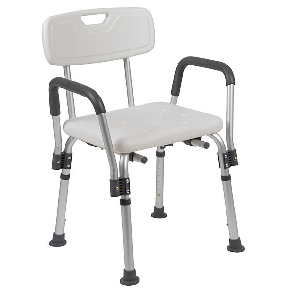 Emma and Oliver 300 Lb. Capacity Adjustable Gray Bath & Shower Chair