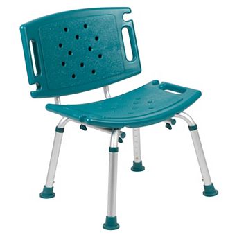 Emma and Oliver Tool-Free 300 Lb. Capacity, Adjustable Gray Bath & Shower Chair with Large Back