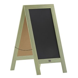 Emma and Oliver Burke Rustic Vintage Double-Sided Folding Magnetic Chalkboard with Accessories