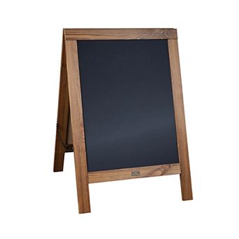 Emma and Oliver Burke Rustic Vintage Double-Sided Folding Magnetic Chalkboard with Accessories