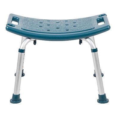 Emma and Oliver Tool-Free 300 Lb. Capacity, Adjustable Navy Bath & Shower Chair w/ Non-slip Feet