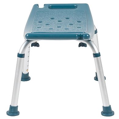 Emma and Oliver Tool-Free 300 Lb. Capacity, Adjustable Navy Bath & Shower Chair w/ Non-slip Feet