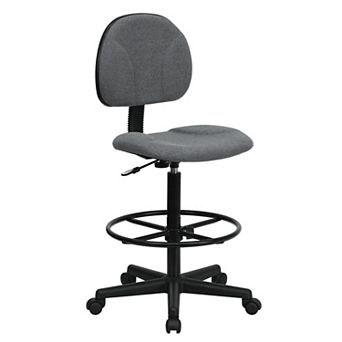 Emma and Oliver Black Fabric Drafting Chair (Cylinders: 22.5"-27"H, 26"-30.5"H)