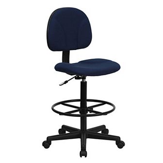 Emma and Oliver Black Fabric Drafting Chair (Cylinders: 22.5"-27"H, 26"-30.5"H)
