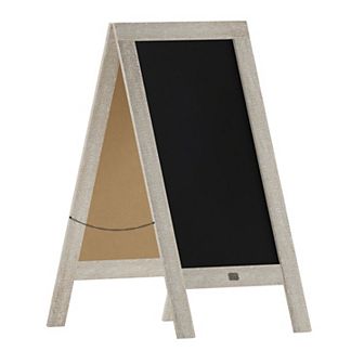 Emma and Oliver Burke Rustic Vintage Double-Sided Folding Magnetic Chalkboard with Accessories