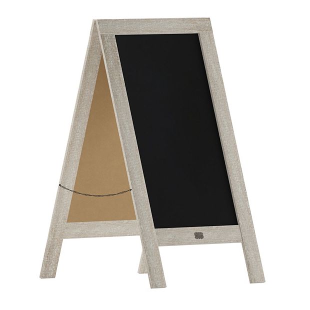 Emma And Oliver Torched Brown Wood A-frame Magnetic Chalkboard Set