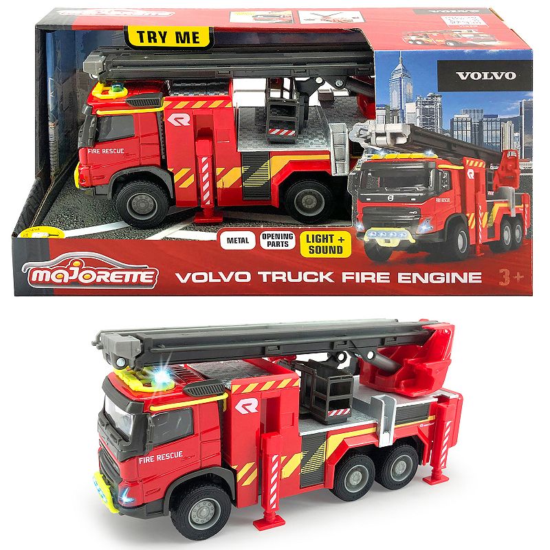 ickie Toys Majorette Volvo: Lights & Sounds Truck Fire Engine, Multicolor