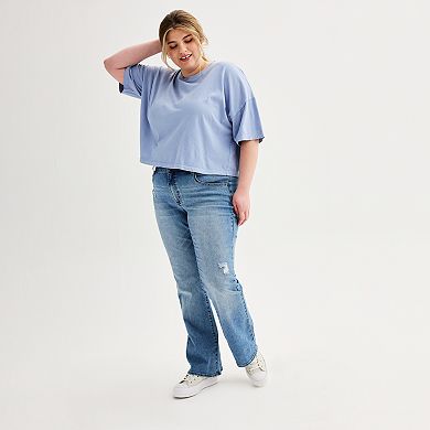 Juniors' Plus Size SO® Solid Boxy Crop Tee