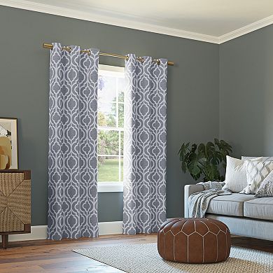 Sun Zero Eldon Trellis Print Blackout Grommet Window Curtain Panel