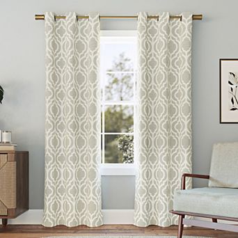 Sun Zero Eldon Trellis Print Blackout Grommet Window Curtain Panel