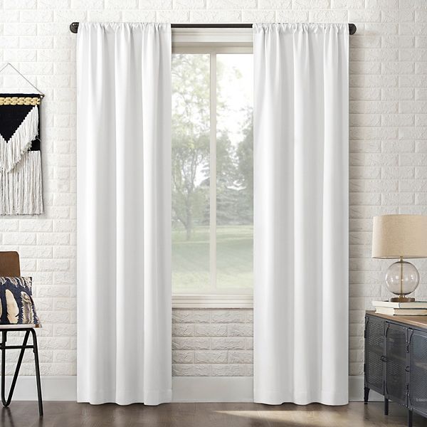 40&#34;x84&#34; Sun Zero Blackout Bergen Rod Pocket Curtain Panel White