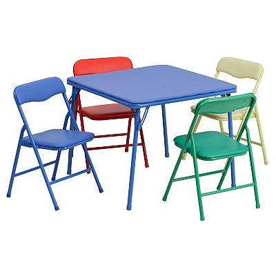 Kids Navy 5 Piece Folding fashion Table and Chair Set