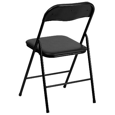 Emma and Oliver 5 Piece Black Folding Game Room Card Table and Chair Set