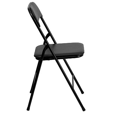 Emma and Oliver 5 Piece Black Folding Game Room Card Table and Chair Set