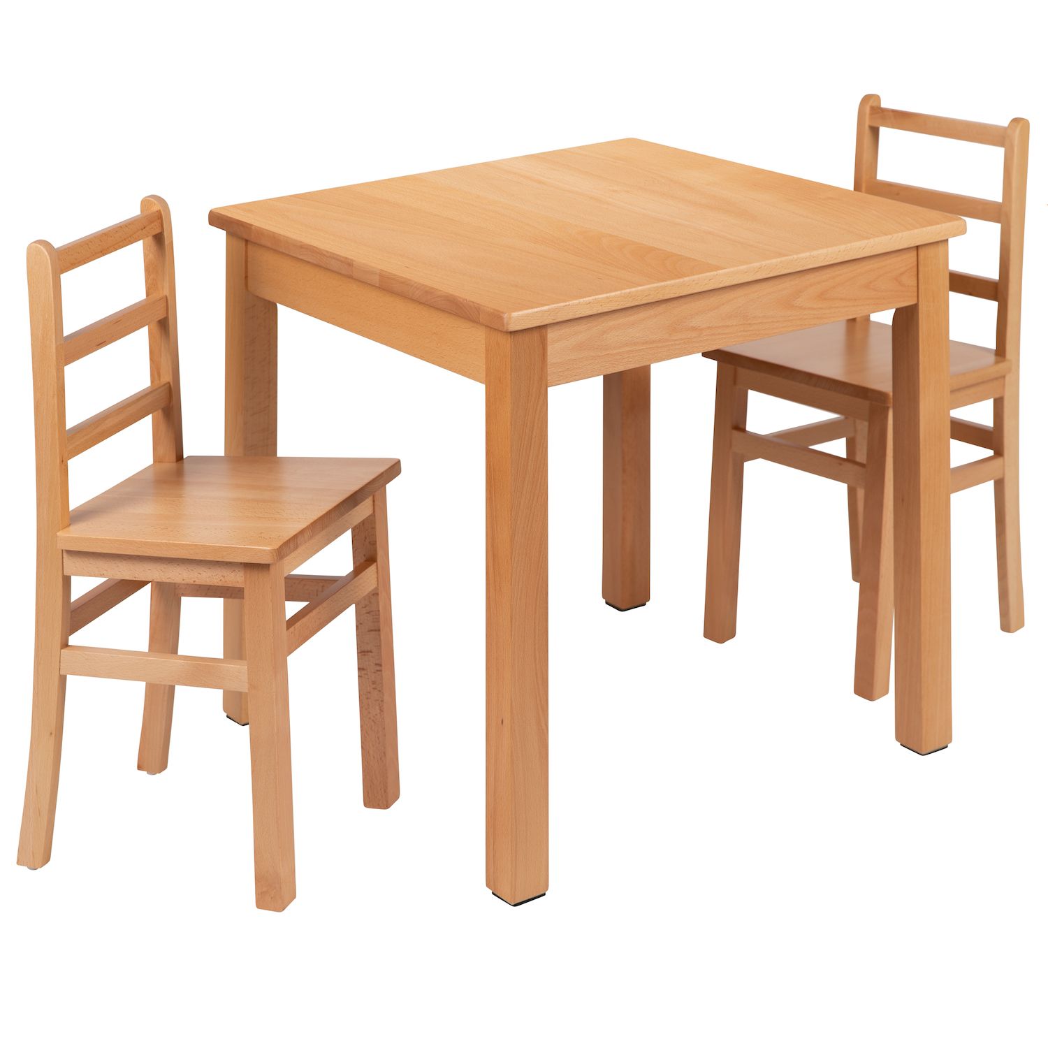 eHemco Solid Hard Wood Kids Table and Chair Set (2 Chairs Included), Dark  Oak, 3 Piece Set