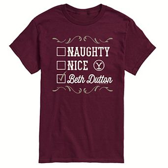 Men's Yellowstone Naughty Nice Beth Dutton Tee