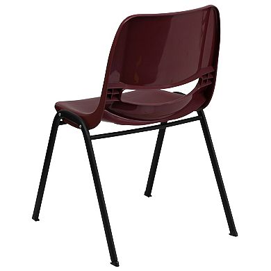 Emma and Oliver Green Ergonomic Shell Student Stack Chair - Classroom Chair / Office Guest Chair