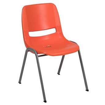 Emma and Oliver Green Ergonomic Shell Student Stack Chair - Classroom Chair / Office Guest Chair