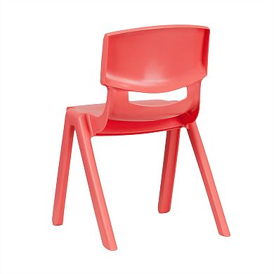 Emma and Oliver 2 Pack Natural Plastic Stack School Chair with 13.25"H Seat, K-2 School Chair