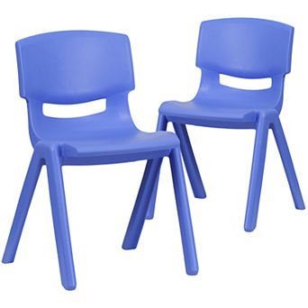 Emma and Oliver 2 Pack Natural Plastic Stack School Chair with 13.25"H Seat, K-2 School Chair