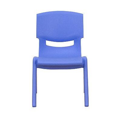 Emma and Oliver 2 Pack Natural Plastic Stackable School Chair with 10.5"H Seat, Preschool Chair