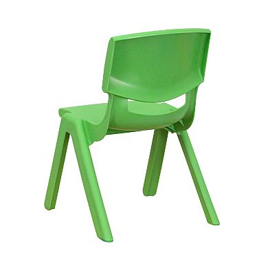 Emma and Oliver 2 Pack Natural Plastic Stackable School Chair with 10.5"H Seat, Preschool Chair