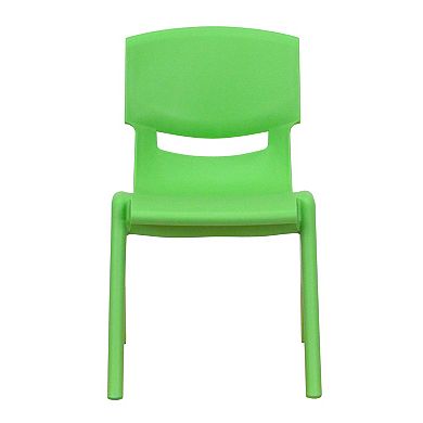 Emma and Oliver 4 Pack Plastic Stack School Chair with 12" Seat Height - Kids Chair