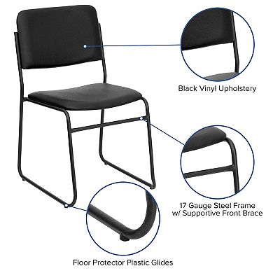 Emma and Oliver 500 lb. Capacity High Density Stacking Chair with Sled Base