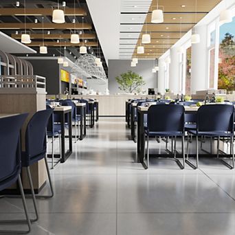 Emma and Oliver Home and Office Guest Chair Full Back Contoured Sled Base Stack Chair