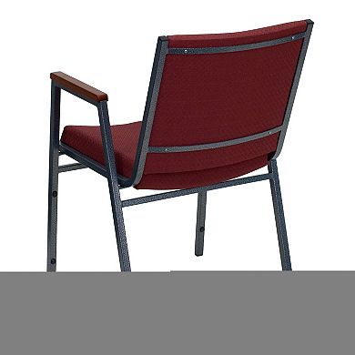 Emma and Oliver Heavy Duty Burgundy Patterned Fabric Stack Chair with Arms