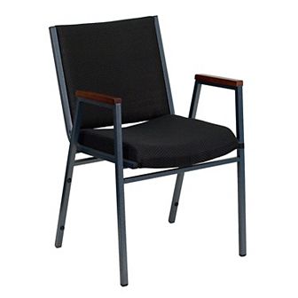 Emma and Oliver Heavy Duty Burgundy Patterned Fabric Stack Chair with Arms