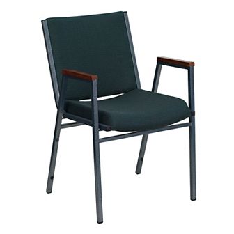 Emma and Oliver Heavy Duty Burgundy Patterned Fabric Stack Chair with Arms