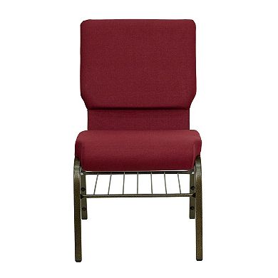 Emma and Oliver 18.5"W Church/Reception Guest Chair with Book Rack
