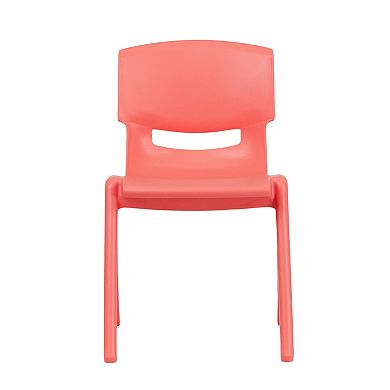 Emma and Oliver 4 Pack Green Plastic Stack School Chair with 13.25"H Seat, K-2 School Chair
