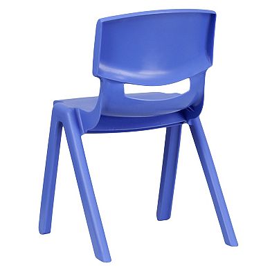 Emma and Oliver 4 Pack Green Plastic Stack School Chair with 13.25"H Seat, K-2 School Chair
