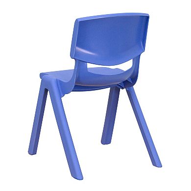 Emma and Oliver 2 Pack Plastic Stackable School Chair with 12"H Seat, Preschool Seating