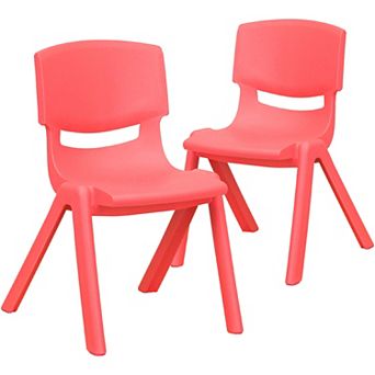 Emma and Oliver 2 Pack Plastic Stackable School Chair with 12"H Seat, Preschool Seating