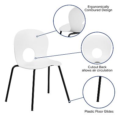 Emma and Oliver Multipurpose Designer Plastic Cafe Stack Chair