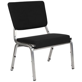 Emma and Oliver 1000 lb. Black Antimicrobial Fabric Bariatric Open Back Chair