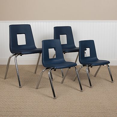 Emma and Oliver Navy Student Stack School Chair - 12-inch