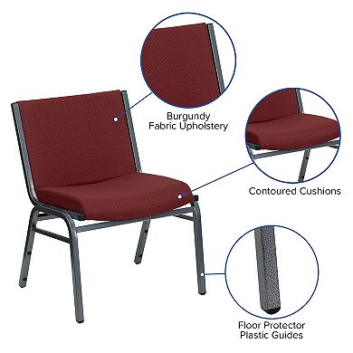 Emma and Oliver Big & Tall 1000 lb. Rated Black Fabric Stack Chair