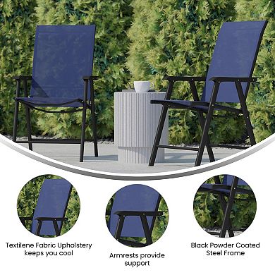 Emma and Oliver Outdoor Folding Patio Sling Chair / Portable Chair (2 Pack)