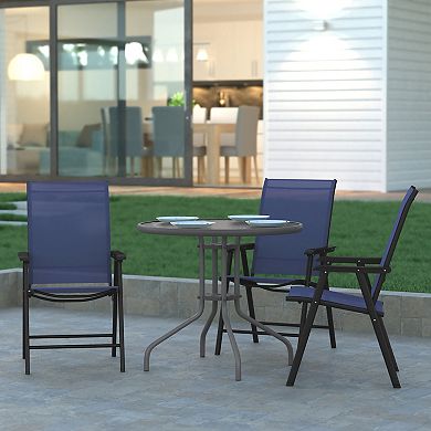 Emma and Oliver Outdoor Folding Patio Sling Chair / Portable Chair (2 Pack)
