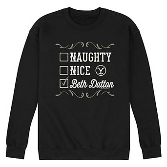 Men's Yellowstone Naughty Nice Beth Dutton Sweatshirt