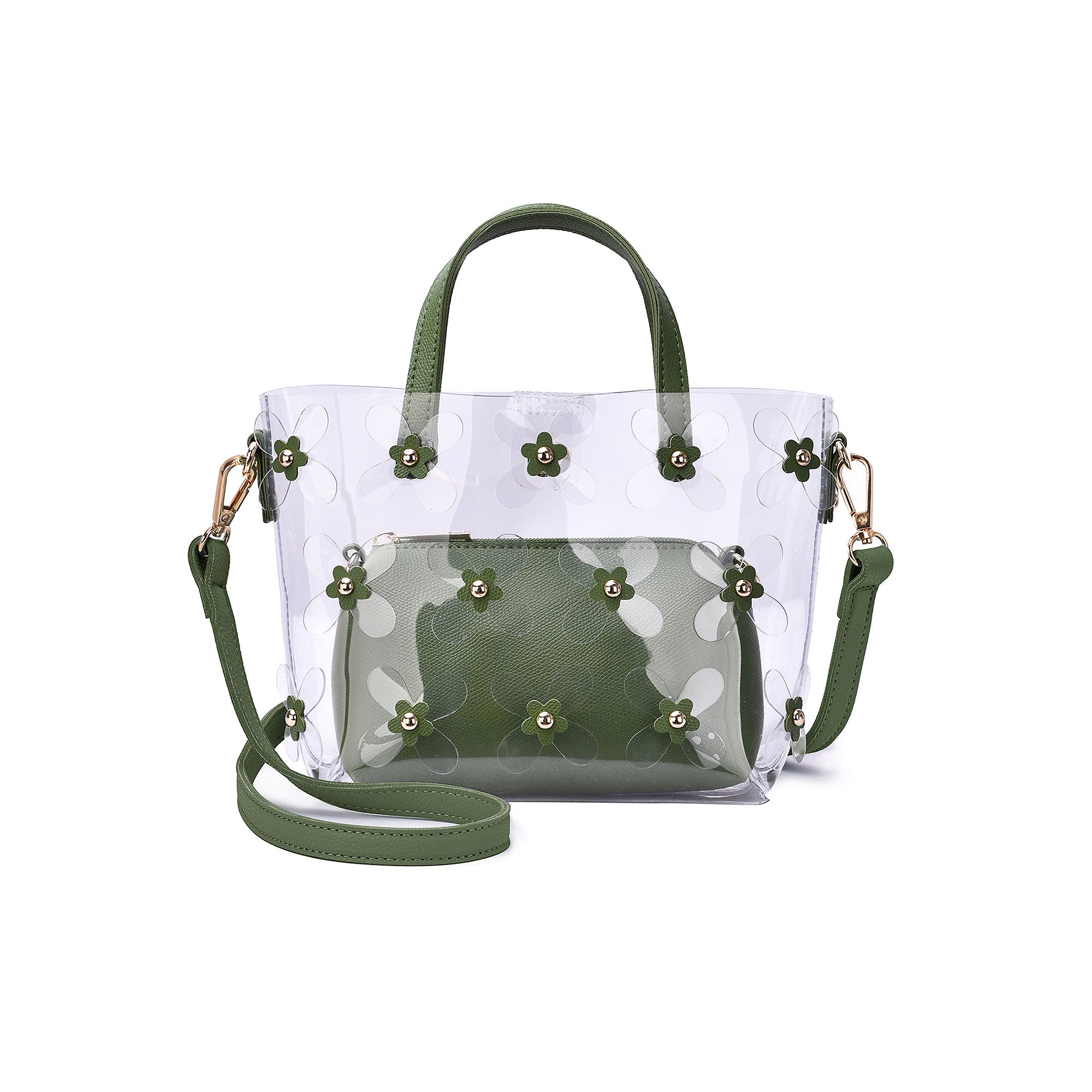 Mellow World Oralie Transparent Crossbody Bag, Green