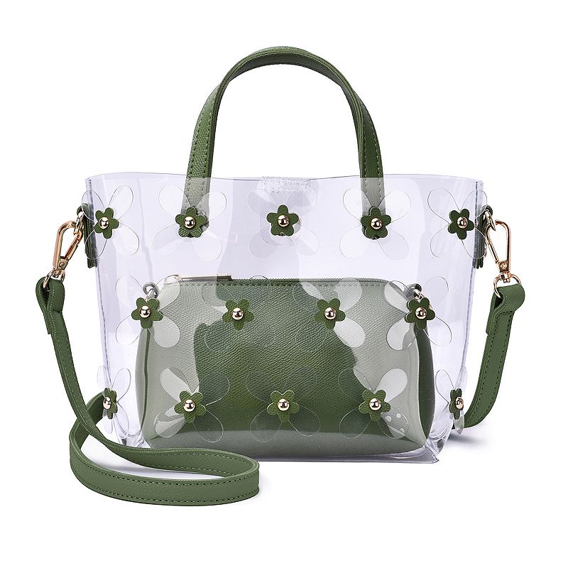 Mellow World Oralie Transparent Crossbody Bag, Green