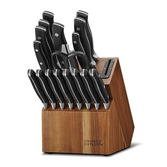 Chicago Cutlery Insignia Classic 18 pc Knife Set with Block and Built-In Sharpener