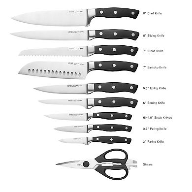 Chicago Cutlery Insignia Classic 18-pc Knife Set with Block and Built-In Sharpener