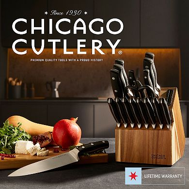 Chicago Cutlery Insignia Classic 18-pc Knife Set with Block and Built-In Sharpener