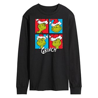 Men's Dr. Seuss Grinch Grid Long Sleeve Tee
